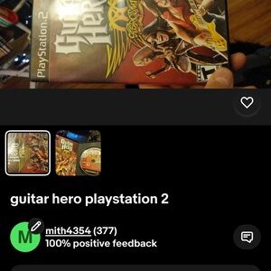 Guitar Hero PlayStation 2 Game Disc & Case - Red/Yellow/Black Cover Art
